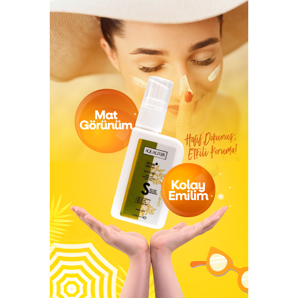 Leke Karşıtı Tüm Ciltler Için Yüksek Korumalı 50 Spf Güneş Kremi 50 ML